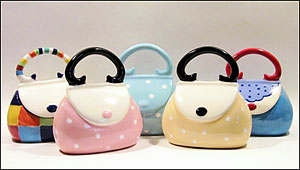5.5 Hand painted Ceramic Purse Banks